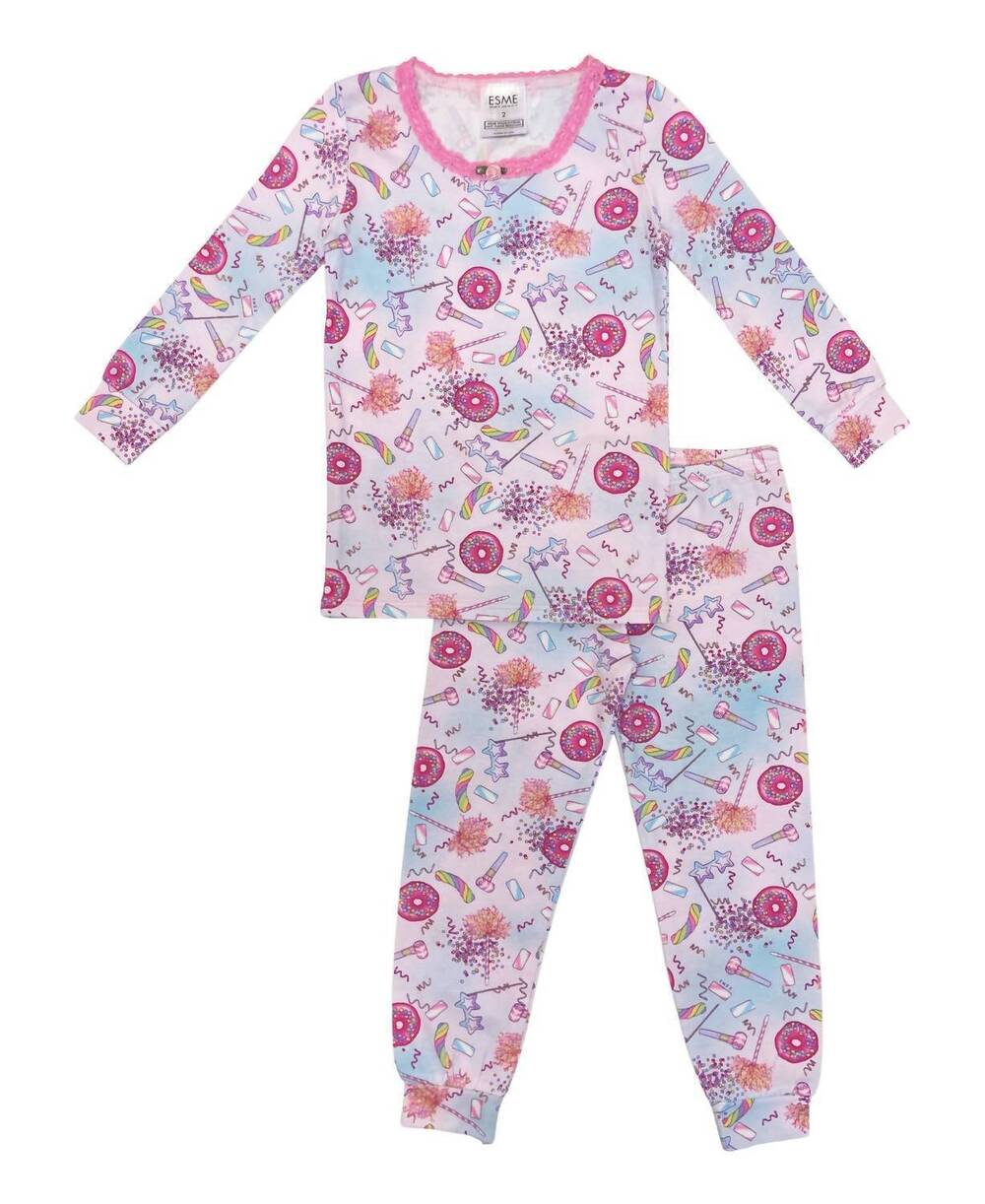 NEW ESME girls' party long sleeve pajama set in pink